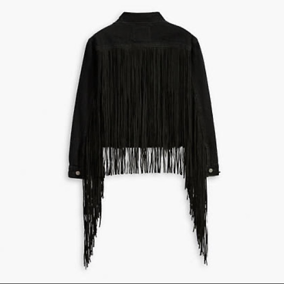 Levi’s Ex-Boyfriend Fringe Trucker Jacket Free People - Picture 11 of 12